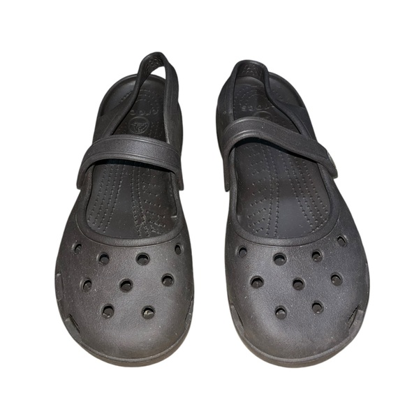 Crocs Shayna Mary Jane Slingback Flats Croslite Low Top Slip On Brown Women 6 - Picture 2 of 5